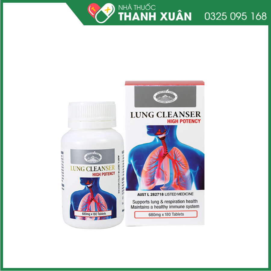 Viên uống Lung Cleanser High Potency hỗ trợ bổ phổi, giảm ho đờm nâng cao sức đề kháng